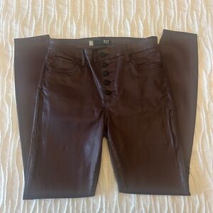 Kut from the Kloth Mia High Rise Skinny Pants - Deep Burgundy
